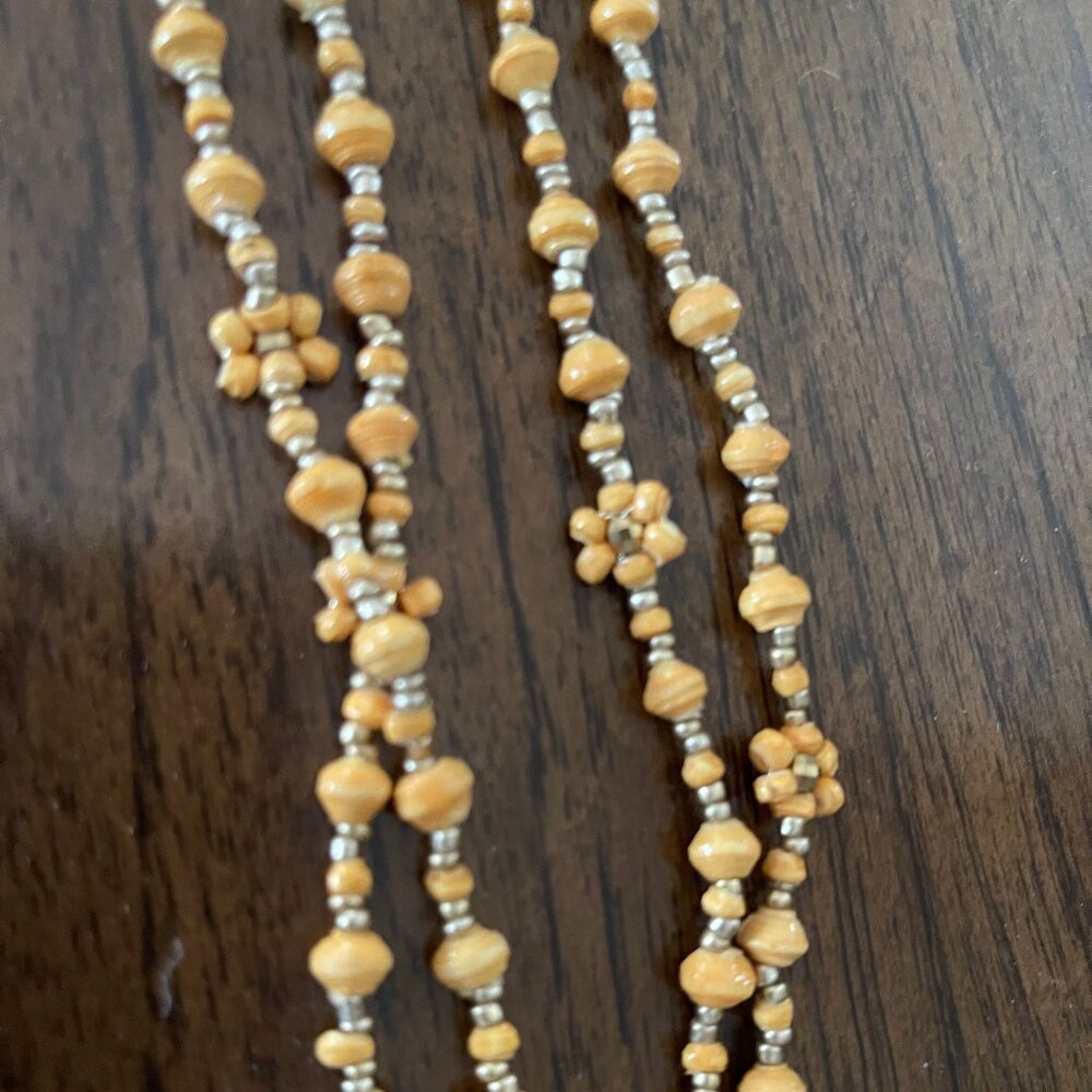 Noonday Collection Yellow or Gold Paper Bead Necklace